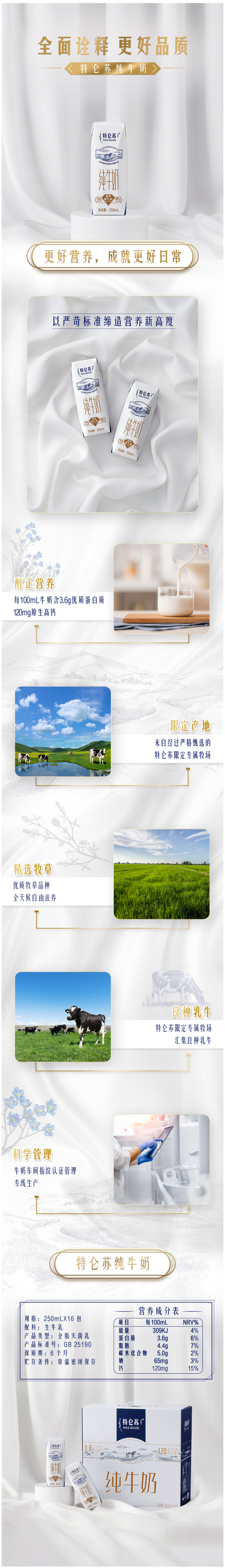 蒙牛特仑苏 纯牛奶 250ml*16盒 利乐钻包装 图1