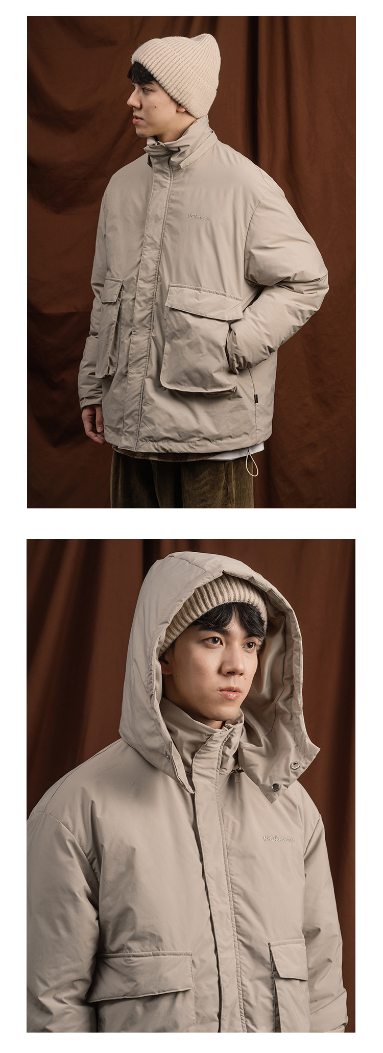 NSTNonstop 日系宽松可拆卸帽口袋棉服 图6
