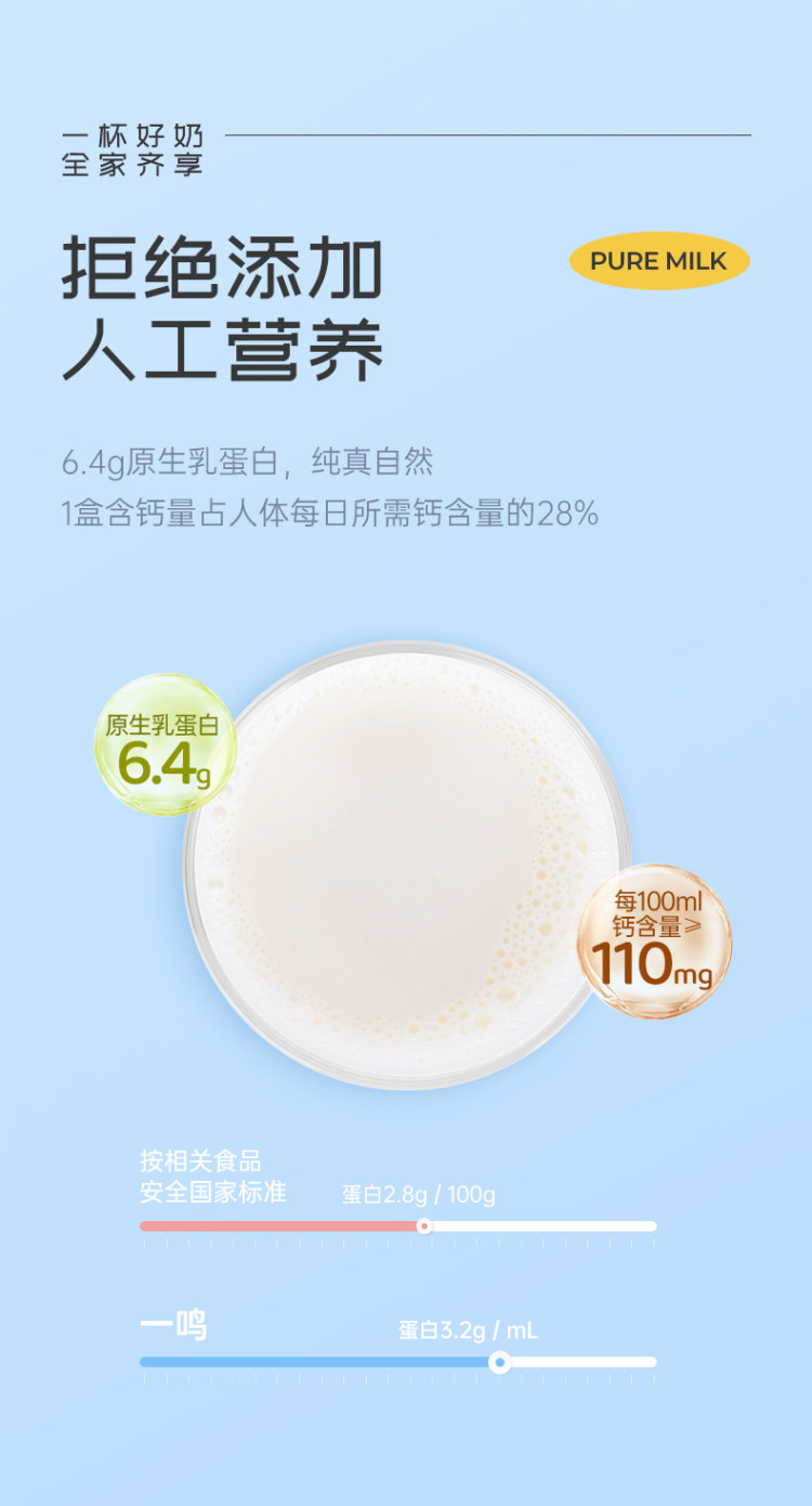 一鸣 纯牛奶200ml*24盒 配料表里只有生牛乳 图5