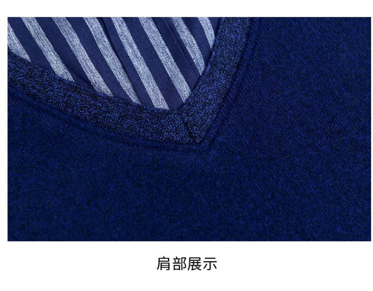 鸭鸭 男士冬季衬衫领假两件针织毛衣 图16