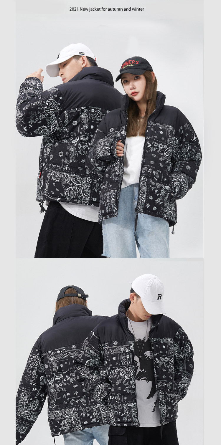 潮牌 Manloric 情侣满印立领面包服 图5
