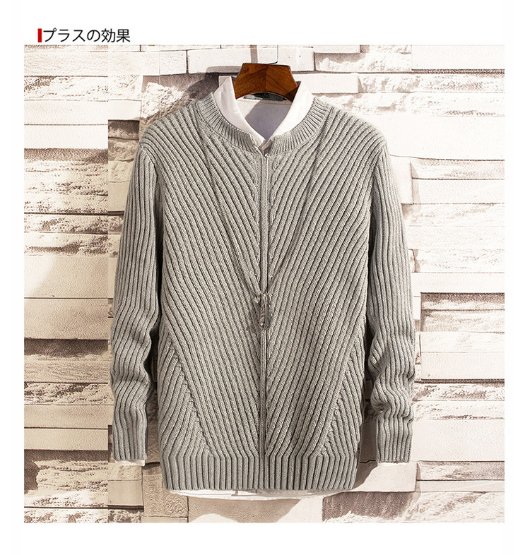 百搭款 冬季新款加厚毛衣男士针织衫 图6