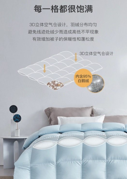 网易严选 95白鹅绒 抗菌羽绒被 图9