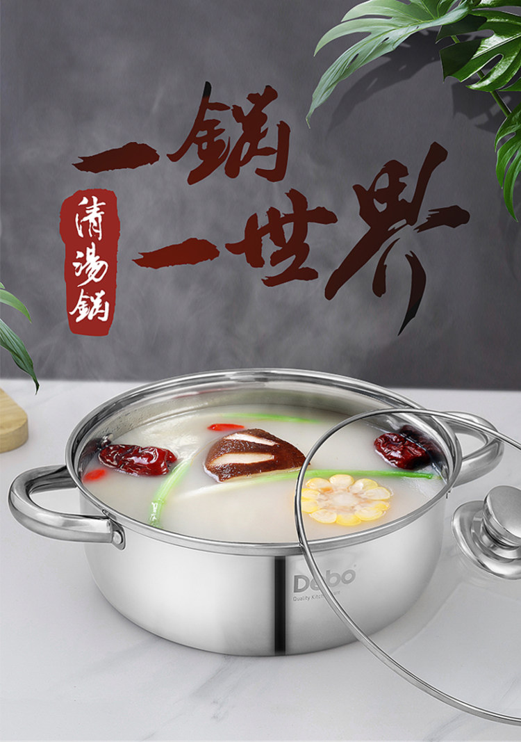 DEBO 德铂 不锈钢汤锅 26cm 图1