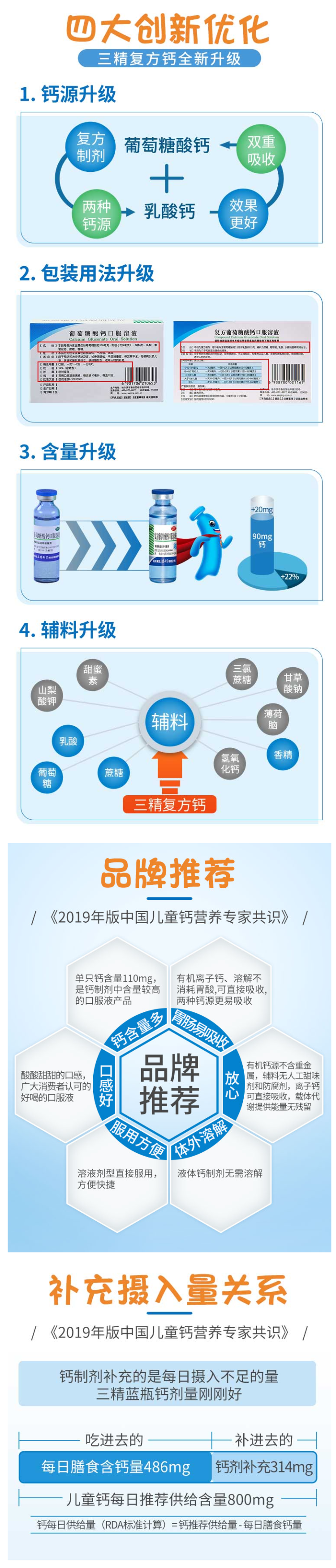 三精 葡萄糖酸钙口服液 90支 图2