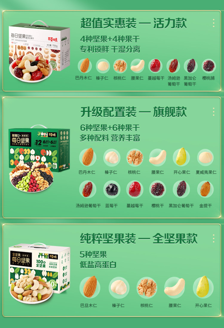 百草味 每日坚果礼盒 750g/30包 图7