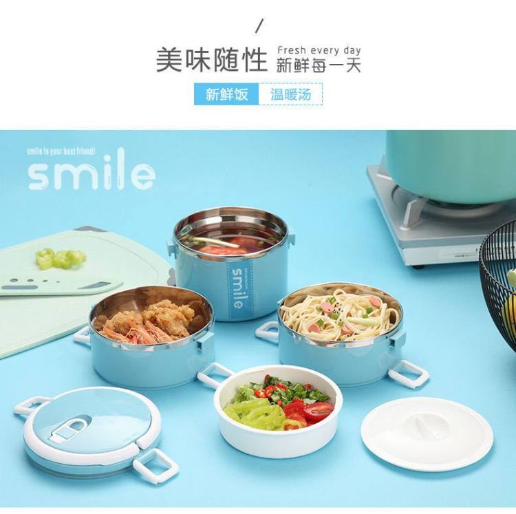 食品级简约不锈钢饭盒加高保温饭盒 图2