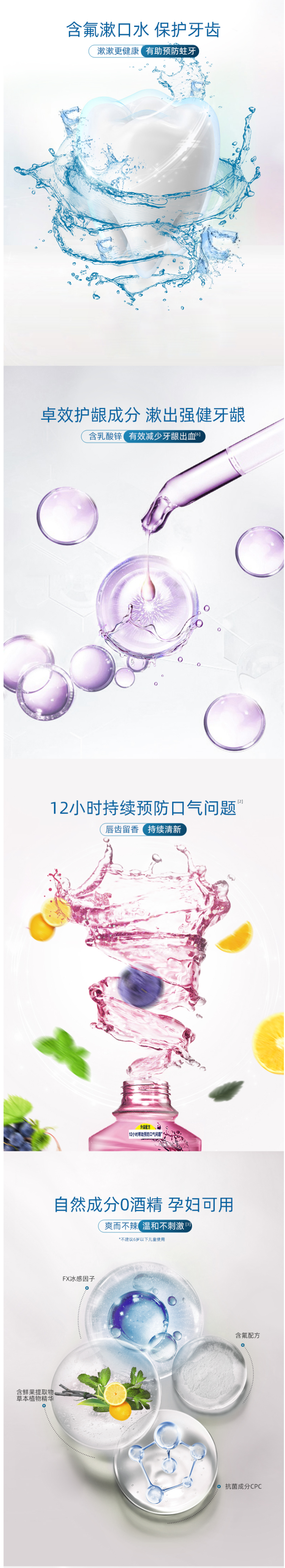 高露洁 含氟漱口水 500ml*2瓶 图2
