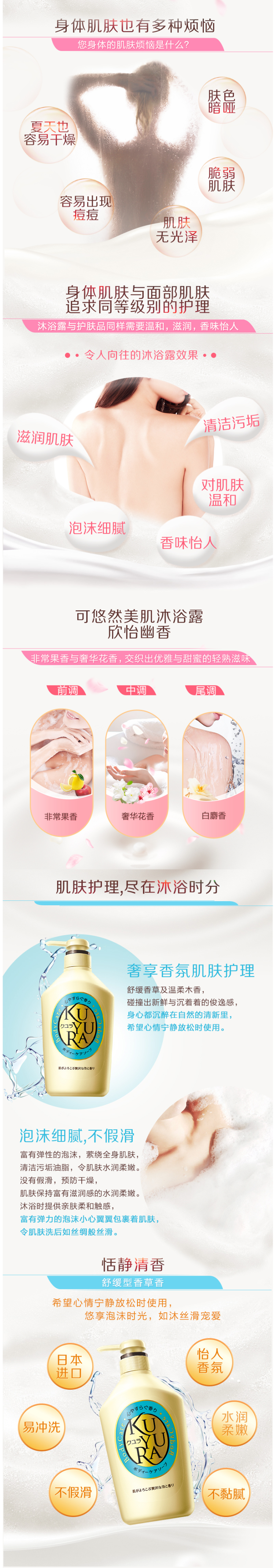 资生堂旗下 可悠然美肌沐浴露 易冲洗不滑溜 550ml 图6