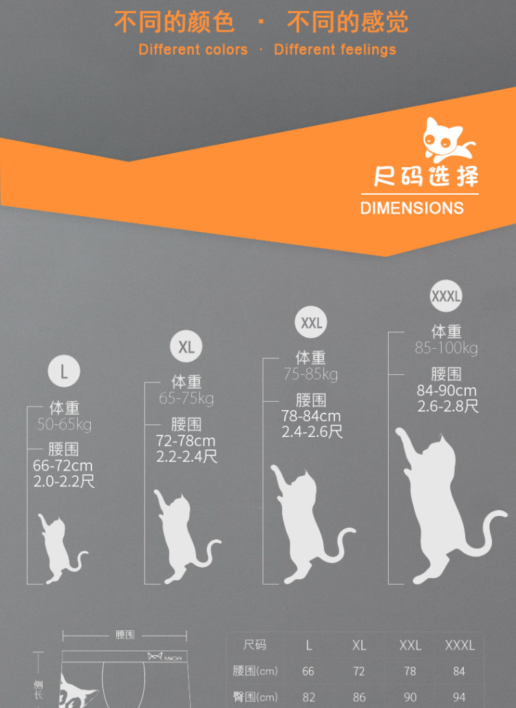 猫人 男士 个性卡通石墨烯内裤 3件 图9