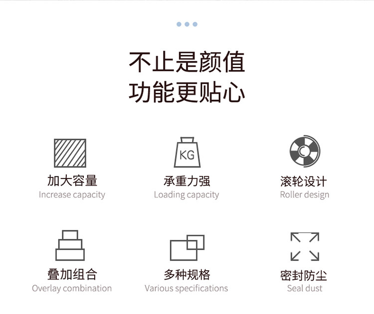 纳份爱 加厚特大号收纳箱有盖40L*2 图2