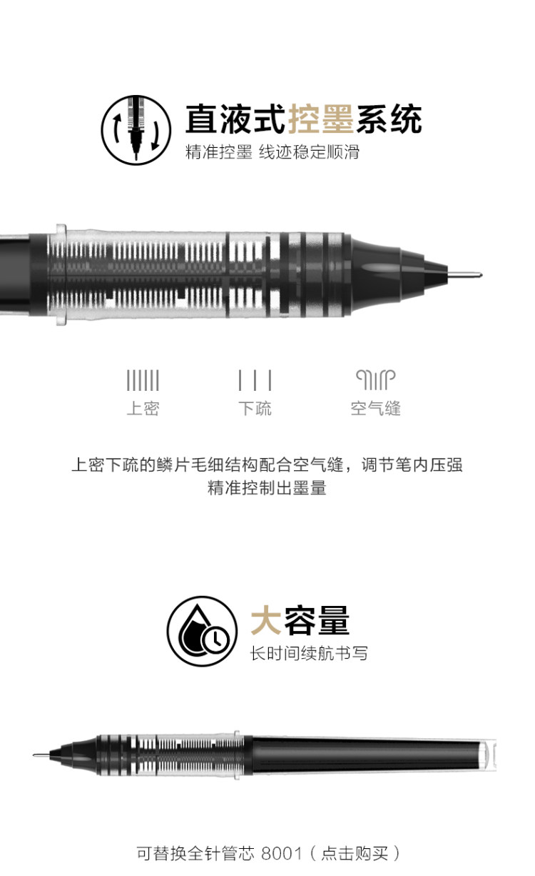 晨光 速干直液式走珠中性笔 6支 图3