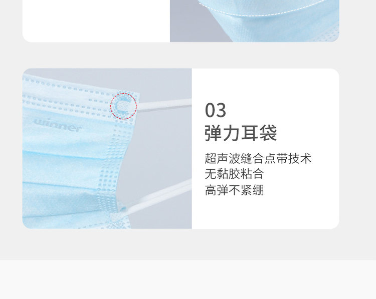 winner 稳健医疗 一次性医用外科口罩 100只 图8