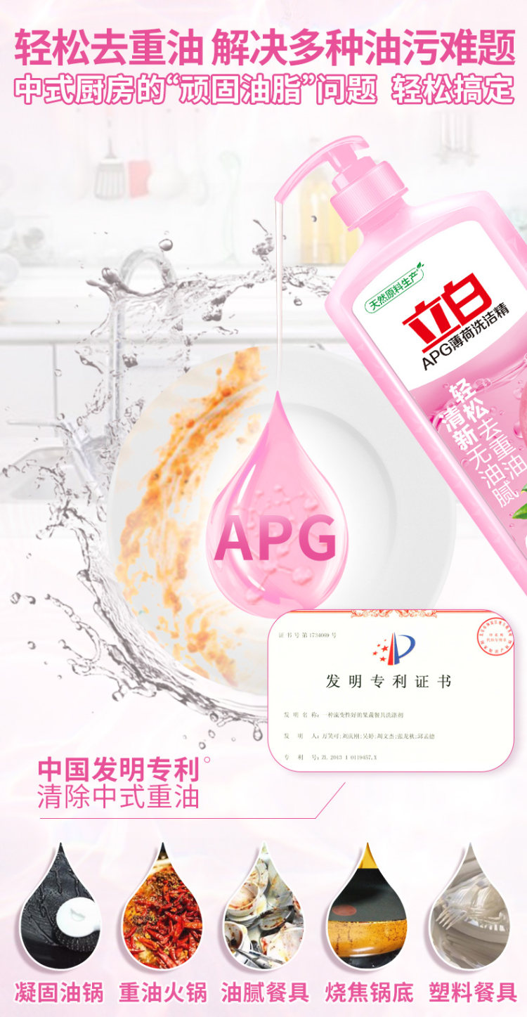 立白 APG洗洁精1.38kg*3瓶 图2