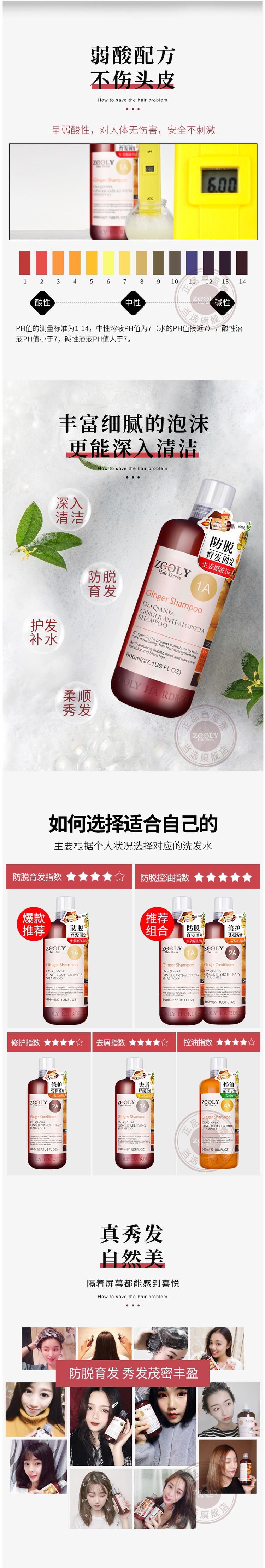 卓蓝雅 防脱育发 生姜洗发水 800ml 图4