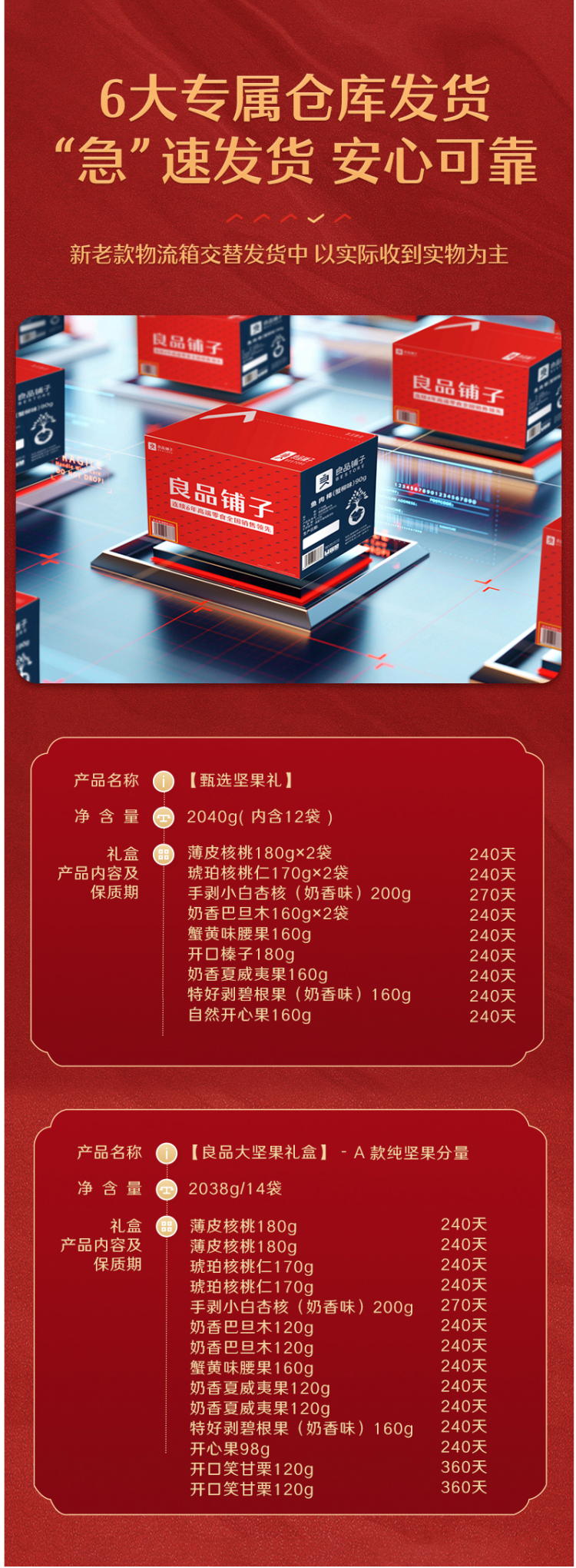良品铺子&敦煌研究院 高端纯坚果 全家福年货礼盒 2038g/14袋 图5