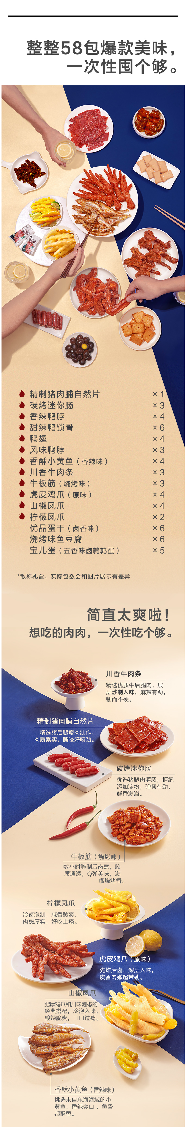 来伊份 卤味肉零食礼盒 1550g/58包 图3