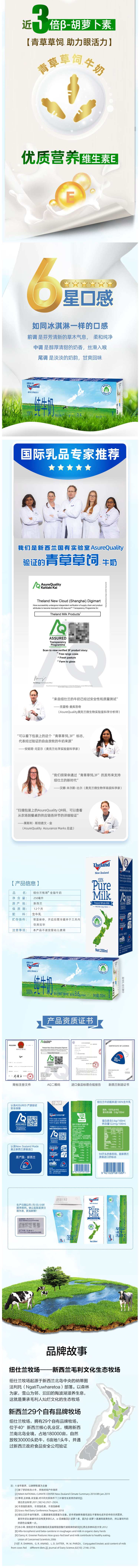 新西兰原装 纽仕兰 3.6g乳蛋白全脂高钙纯牛奶 250ml*24盒 图5