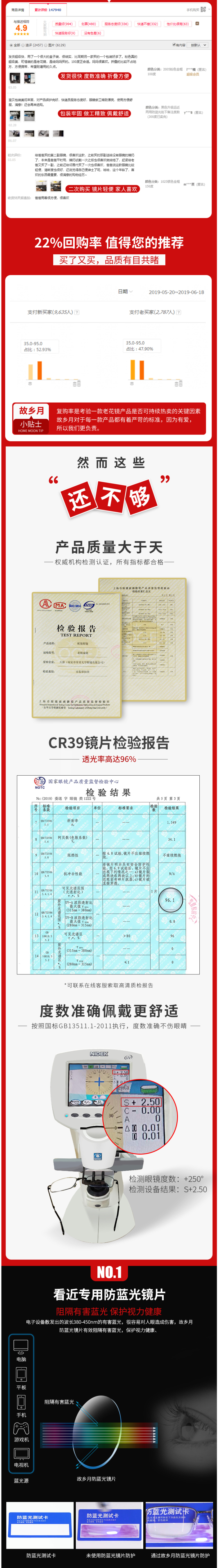 故乡月 远近两用 男女可折叠超轻防蓝光老花镜 图7
