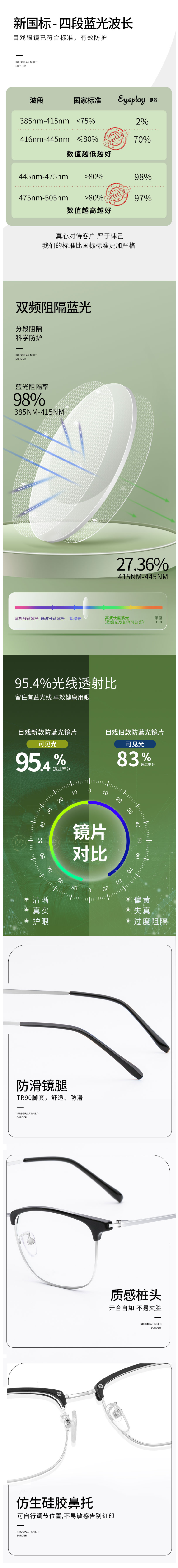 宝岛眼镜 防蓝光超轻近视眼镜 仅重10g 图2