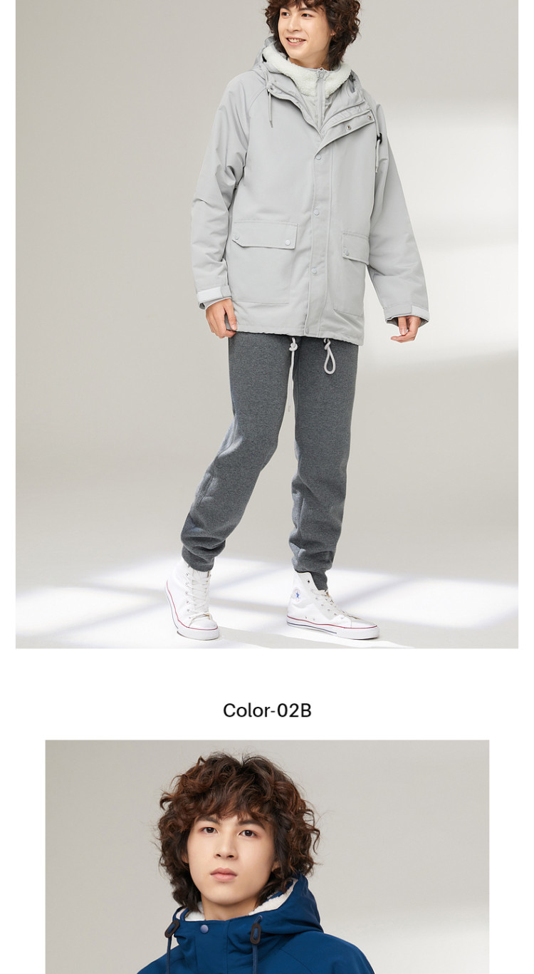 班尼路 2021秋冬新三合一棉服加厚保暖外套 图8