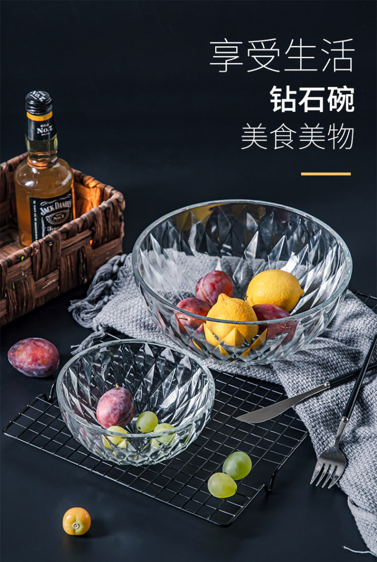 高颜值钻石透明沙拉碗650ml 图1