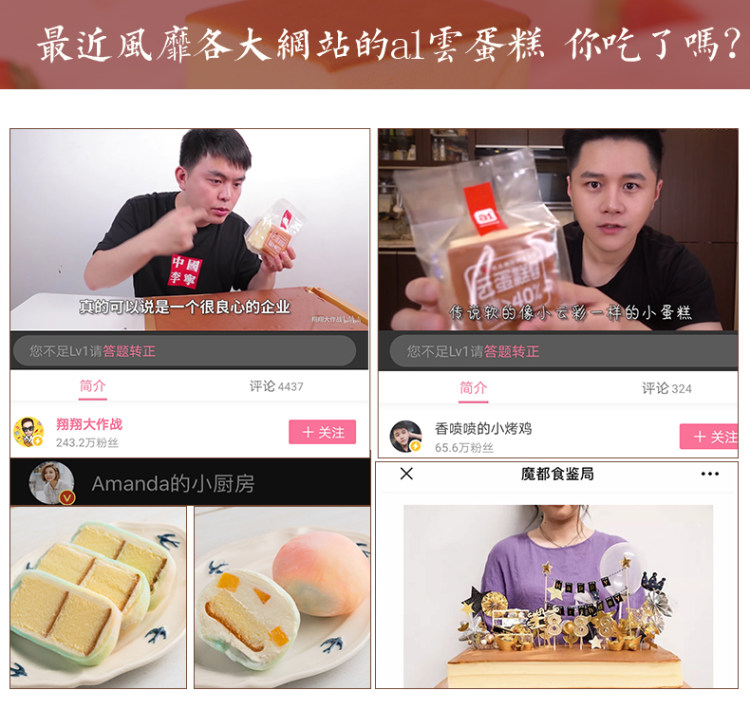 A1 爱逸 纯手工原味云蛋糕 500g  40%鸡蛋含量 图3