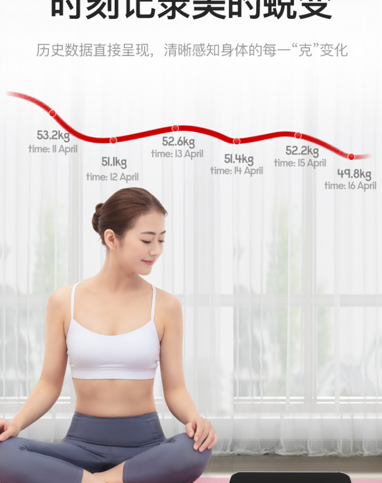 TCL小型智能体脂秤电子体重秤多功能家用 图3