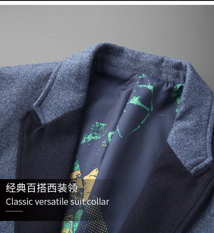 传情豆 春秋羊毛休闲西服 图9