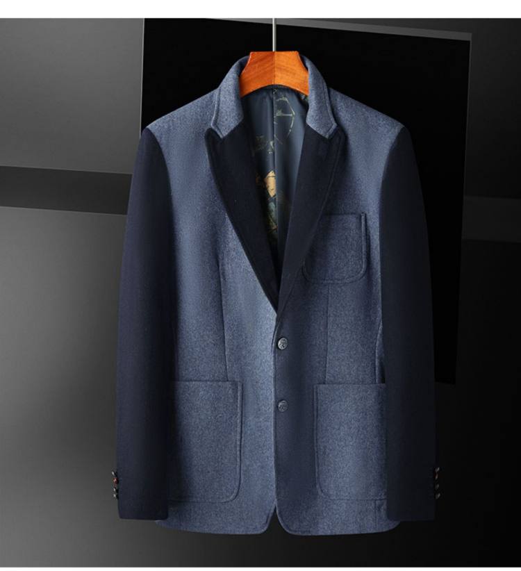 传情豆 春秋羊毛休闲西服 图7