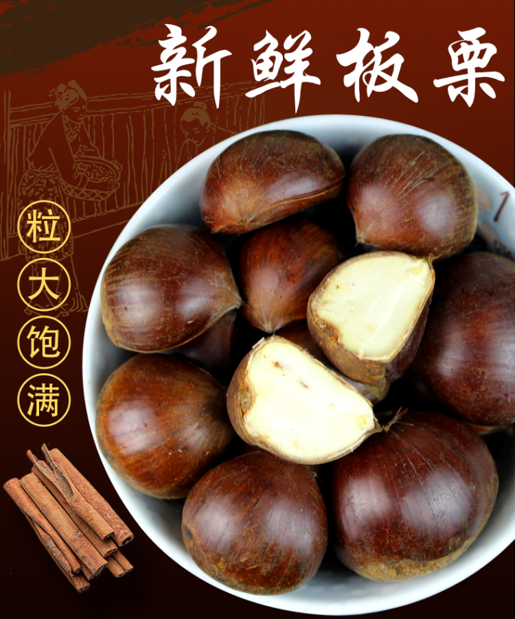 辽宁丹东特产新鲜毛板栗 5斤 一斤大约40个 图1
