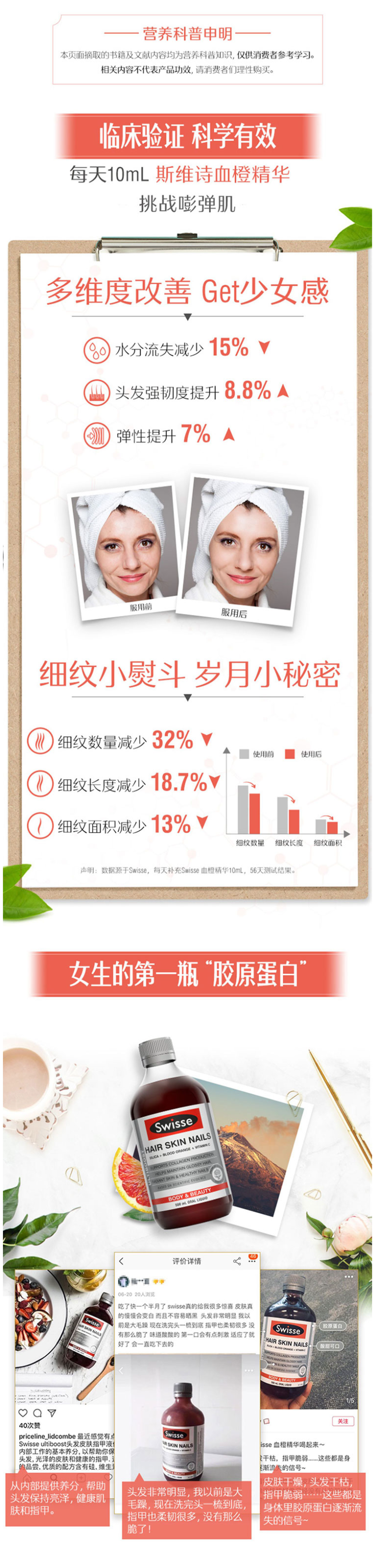 天猫国际 澳洲进口 Swisse 血橙精华口服液 500ml 补充胶原蛋白 图2