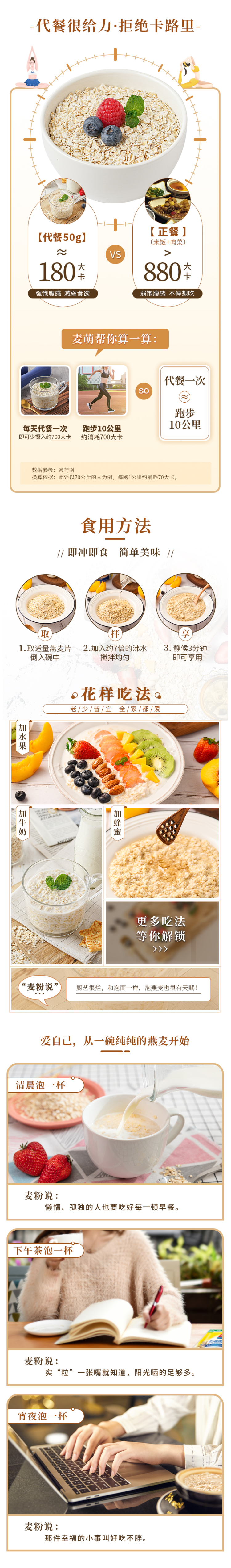 西麦 即食冲饮0蔗糖 纯燕麦片1480g 绿色食品认证 图4