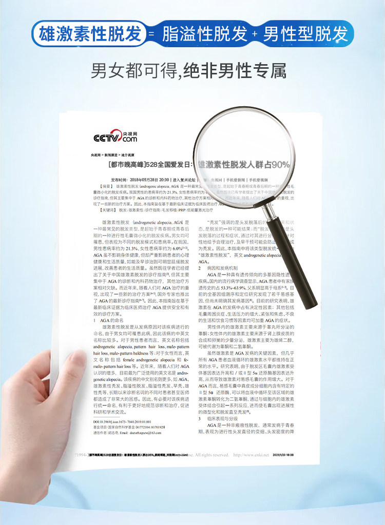 斯必申 米诺地尔酊搽剂发际线增长液 临床证明有效的生发液 图6