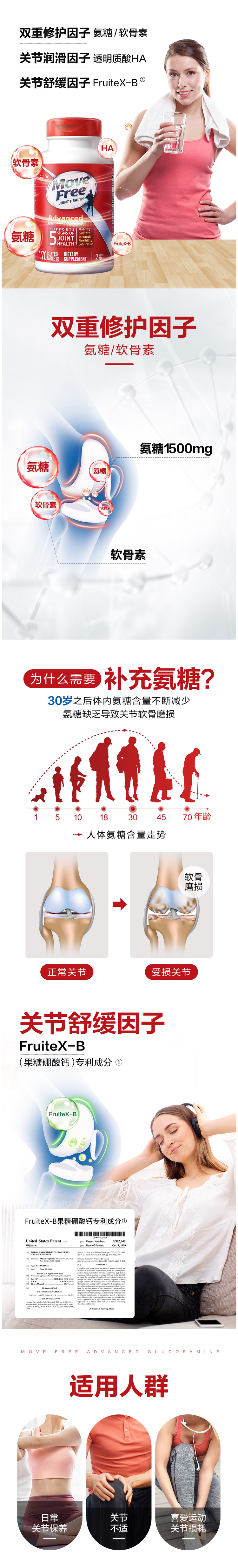美国产 维骨力MoveFree 红盒软骨素 170粒 关节疼首选 图2