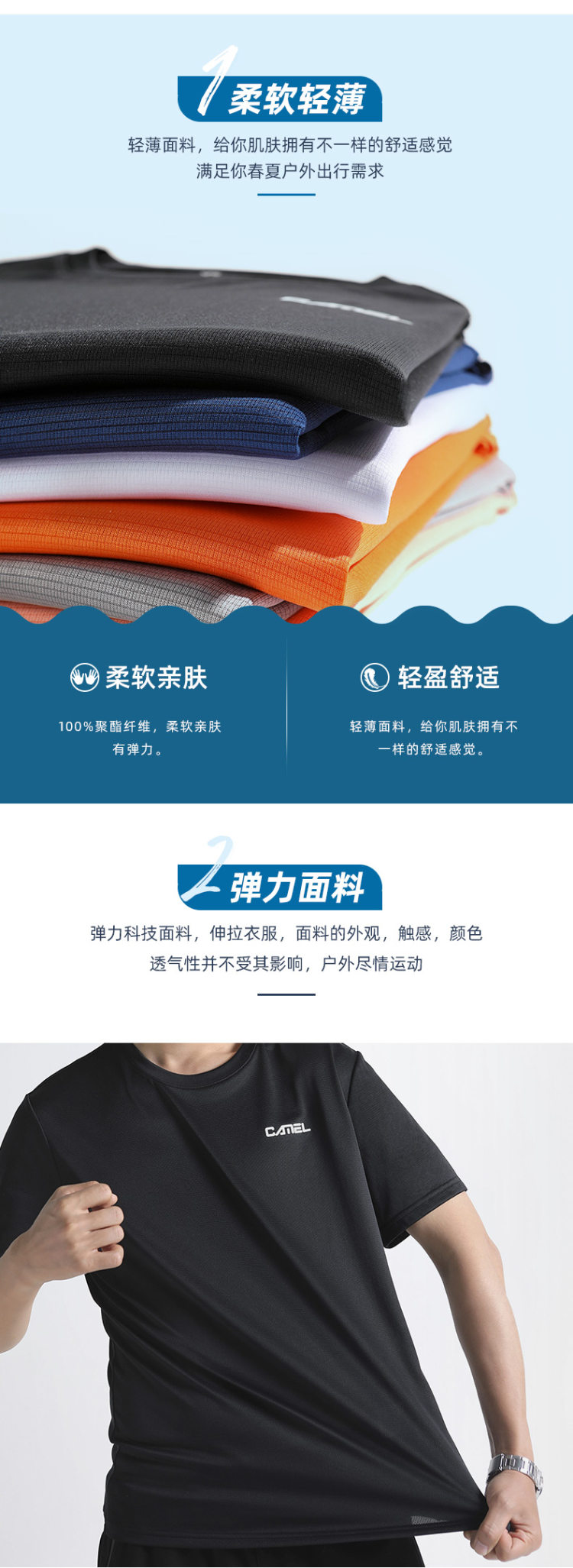 骆驼 户外运动速干t恤 图3