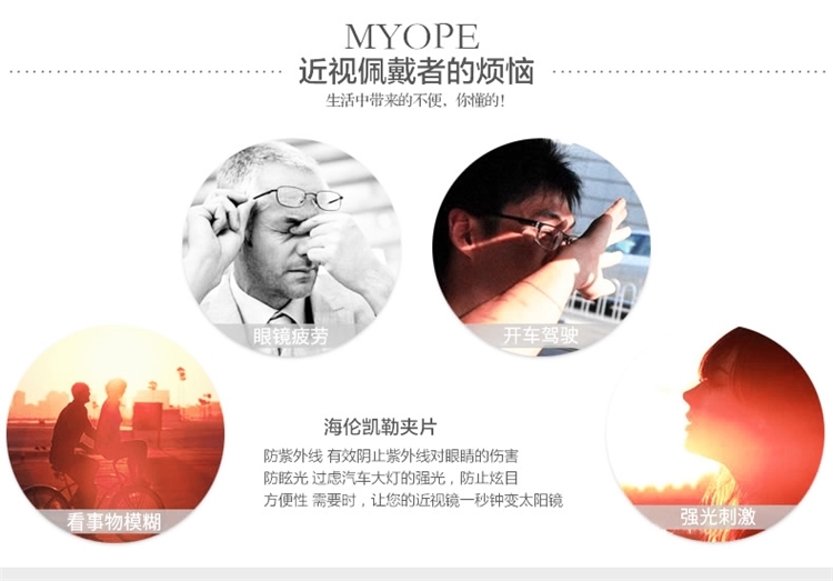 海伦凯勒 偏光镜夹片 开车墨镜夹 仅重4g 图2