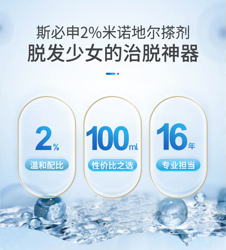 斯必申 米诺地尔酊搽剂发际线增长液 临床证明有效的生发液 图3