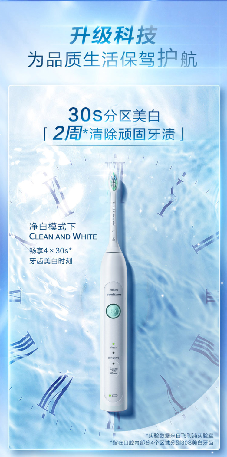 飞利浦 畅销机皇 全自动充电声波磁悬电动牙刷HX6730 图6