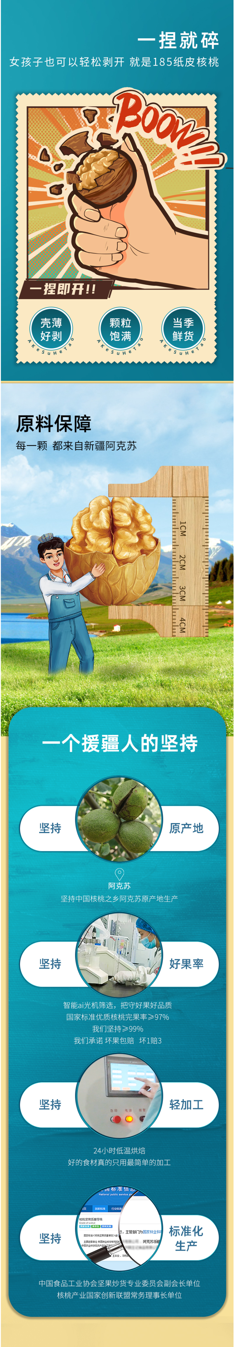 浙疆果 新疆阿克苏185纸皮核桃 新年红运礼盒 828g 图2