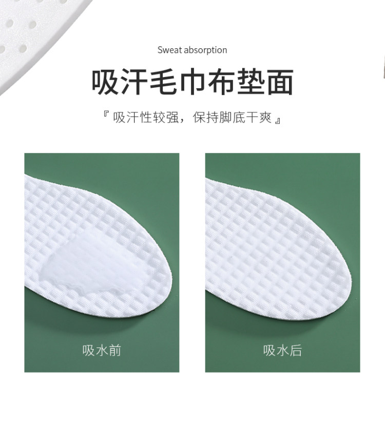 乳胶鞋垫 吸汗防臭防滑减震鞋垫子 3双 图6