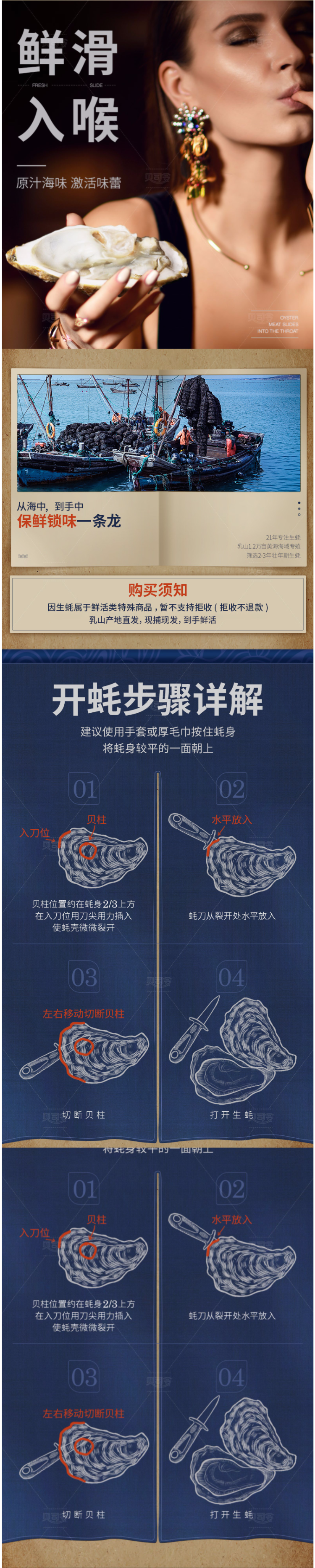 贝司令 乳山牡蛎鲜活生蚝 5斤 单个120g以上 图2