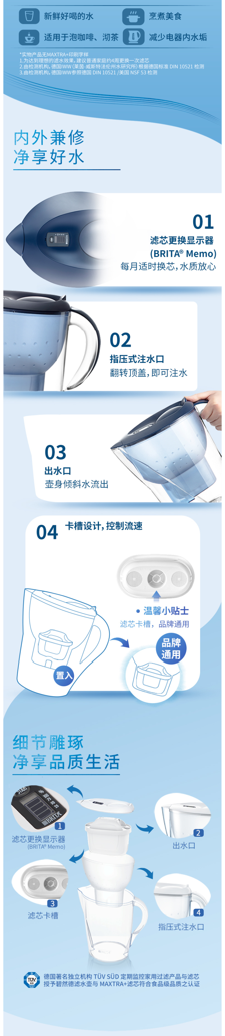碧然德 海洋系列 Marella XL 净水壶 3.5L+7个德国原装滤芯 图4