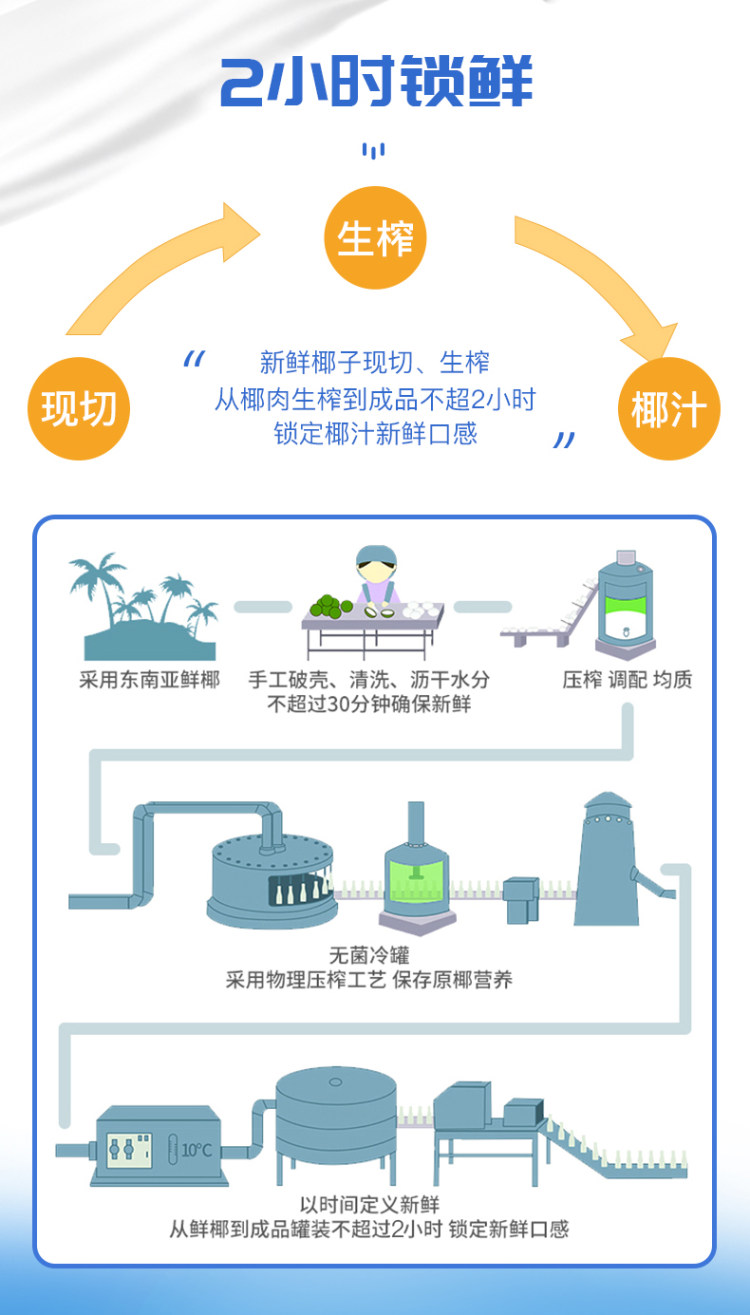 椰涵 生榨鲜椰汁245g*10瓶 图4
