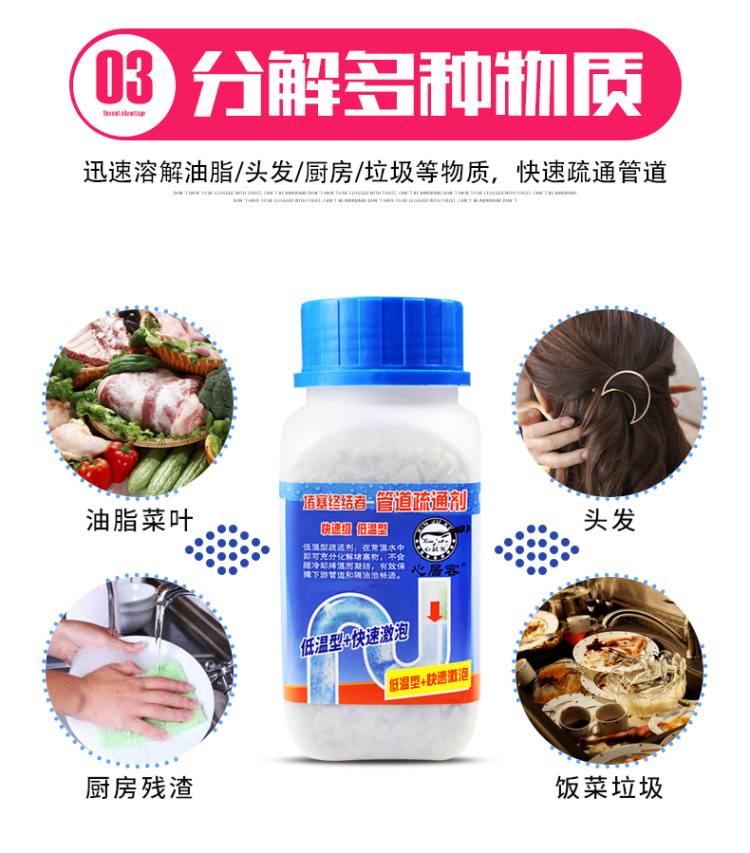 心居客 强力下水道/管道除臭疏通剂 图5