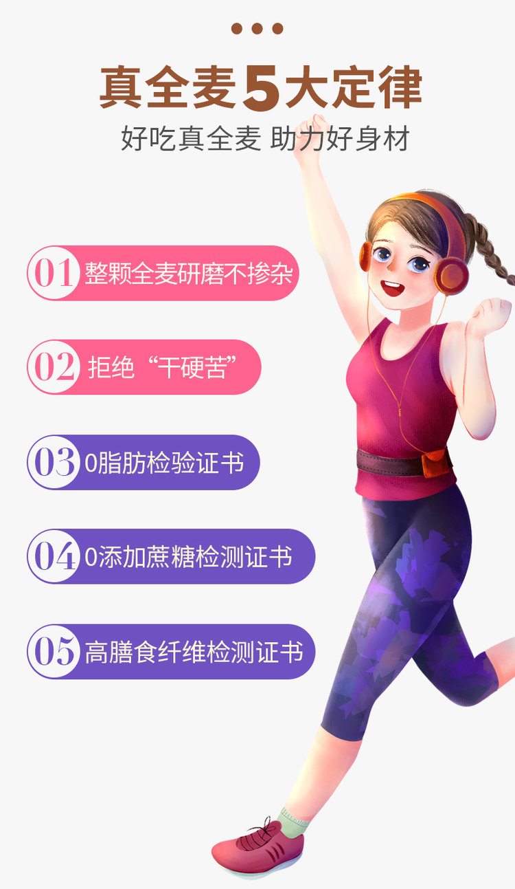 栖栖小屋 全麦低脂代餐欧包面包2斤装 图5