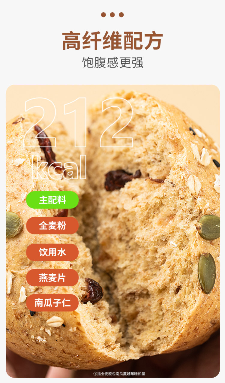 栖栖小屋 全麦低脂代餐欧包面包2斤装 图8