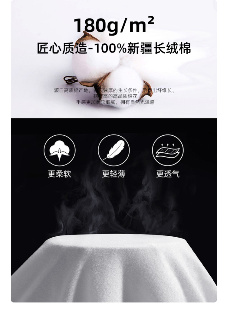 ozm 新疆纯棉纯色短袖T恤 3件 图4