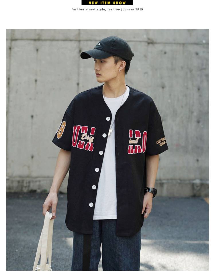 JueAaron 刺绣美式棒球服短袖 图7