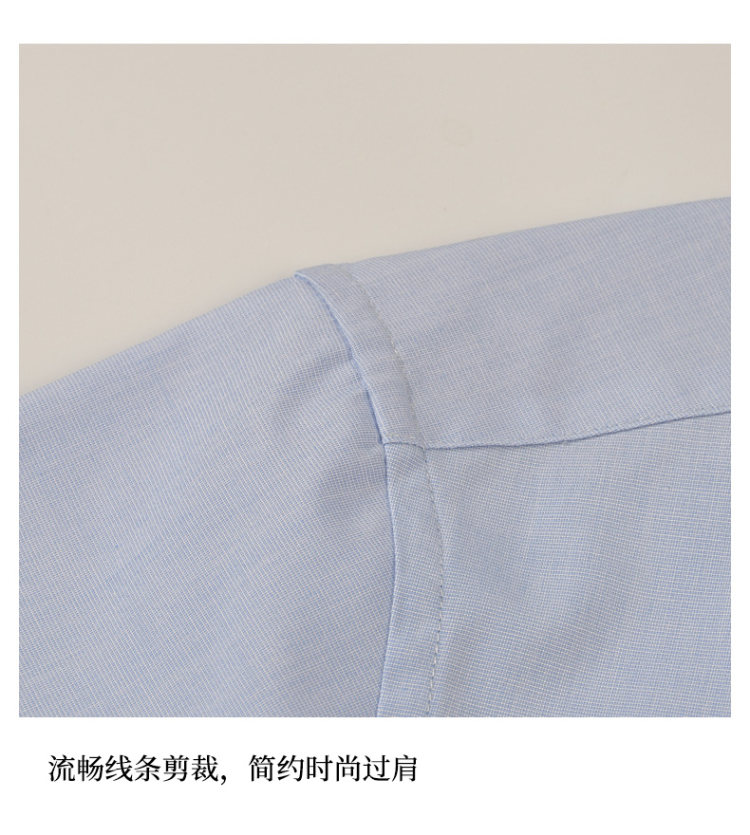 富绅 温莎领 夏季丝光棉男士短袖衬衫 图6